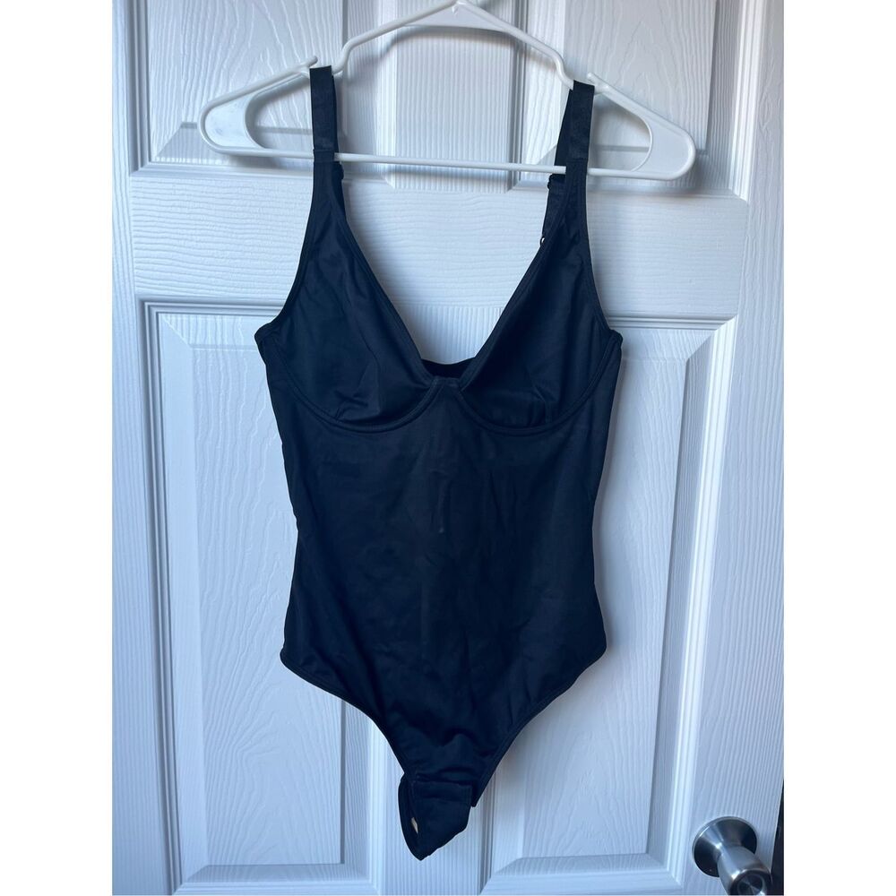 Feelingirl V Neck Tummy Control Thong Bodysuit Small NEW